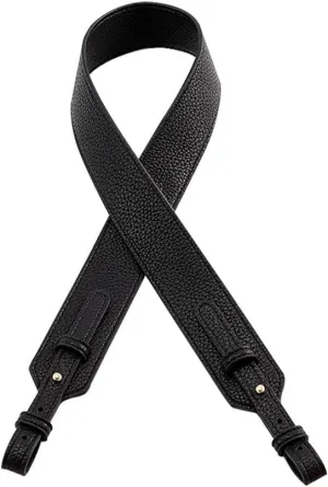 Grain Leather Purse Strap Adjustable Crossbody Replacement Straps for Handbags Monk Head Screws Detachable Gold Clasps Long Black