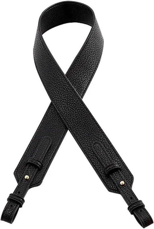Grain Leather Purse Strap Adjustable Crossbody Replacement Straps for Handbags Monk Head Screws Detachable Gold Clasps Long Black