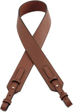 Grain Leather Purse Strap Adjustable Crossbody Replacement Straps for Handbags Monk Head Screws Detachable Silver Clasps Short Brown