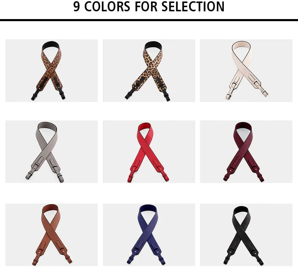 Grain Leather Purse Strap Adjustable Crossbody Replacement Straps for Handbags Monk Head Screws Detachable Silver Clasps Short Brown