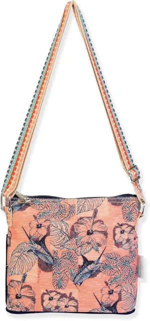 Guy Harvey Pink Floral Marlin Shoulder Bag