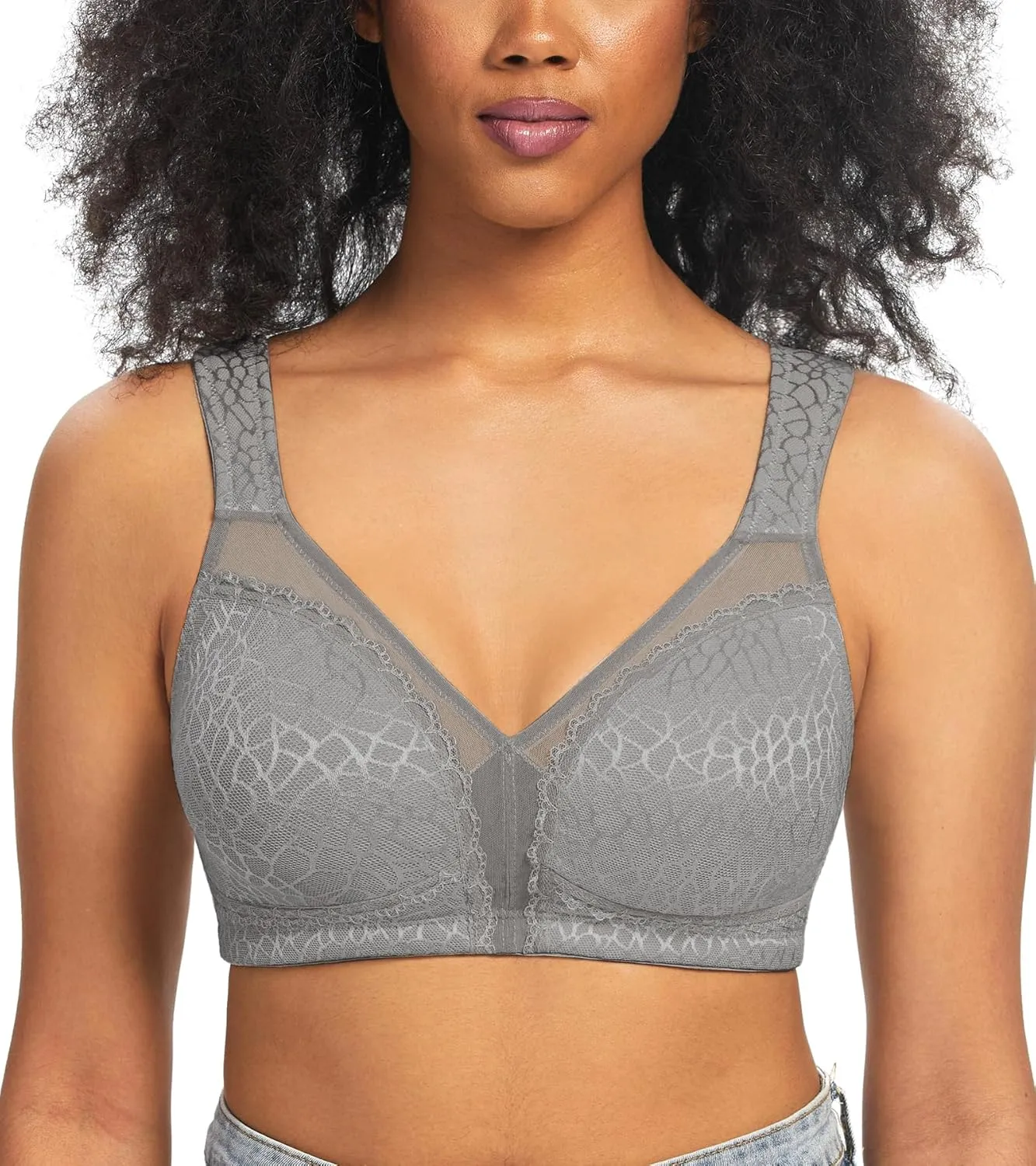 HACI Women's Minimizer Bra Full Coverage Everyday Wirefree Non Padded Plus Size for Large Bust Support Seamless