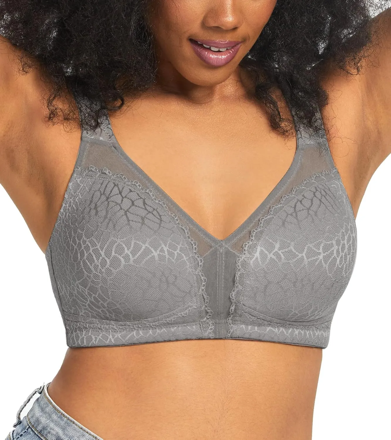 HACI Women's Minimizer Bra Full Coverage Everyday Wirefree Non Padded Plus Size for Large Bust Support Seamless