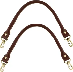 Hahiyo Purse Handle Replacement Cowhide Leather Handle Strap Shoulder Handbag Tote Belt Lobster Swivel Clasp Buckle Sturdy Easy Clip on Attach Stay on Not Slip off Not Leave Mark on Body 15.7inch 2PCS
