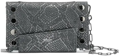 Hammitt Levy After Dark Black Silver Wallet Embossed Leather Bag Crossbody New