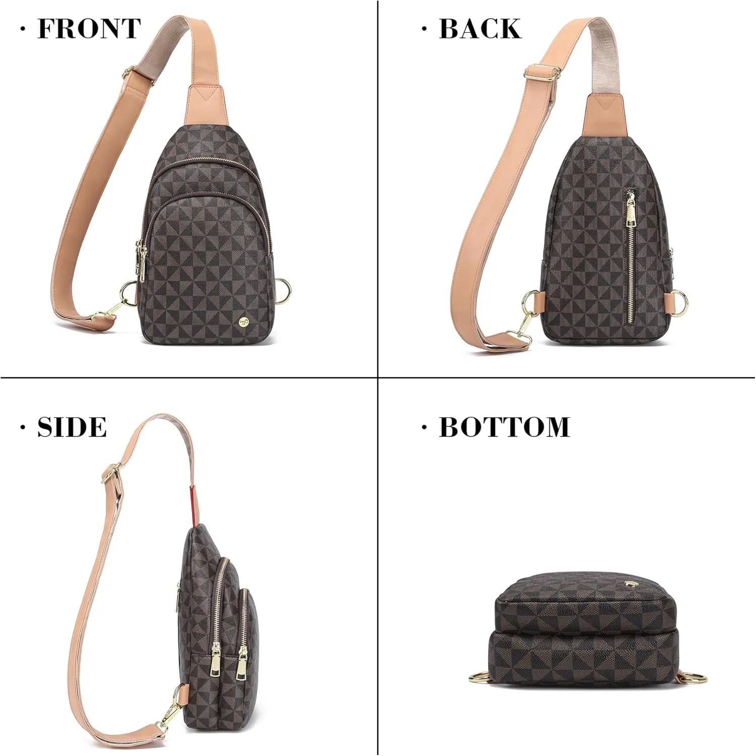 Haytijoe Crossbody Bags for Women Leather Sling Bag Anti-theft Cross Body Bag Travel Sling Purse Chest Bags Fanny Packs