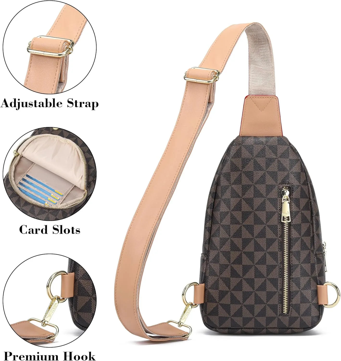 Haytijoe Crossbody Bags for Women Leather Sling Bag Anti-theft Cross Body Bag Travel Sling Purse Chest Bags Fanny Packs