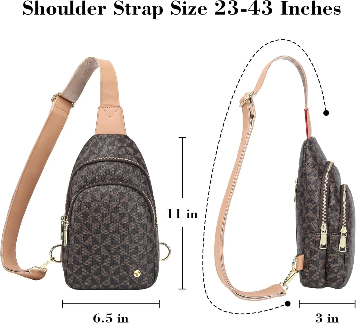 Haytijoe Crossbody Bags for Women Leather Sling Bag Anti-theft Cross Body Bag Travel Sling Purse Chest Bags Fanny Packs
