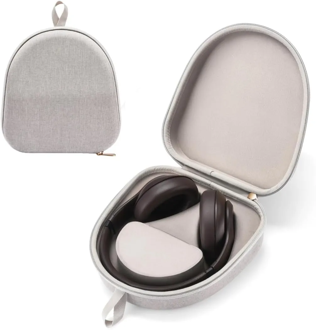 Headphone Case Compatible with for Beats Studio Pro/Beats Solo3/ Beats Studio3/ Beats Solo2/ Beats Solo Pro Bluetooth Over-Ear Headphones,Hard Shell Travel Carrying Bag (Light Gray)