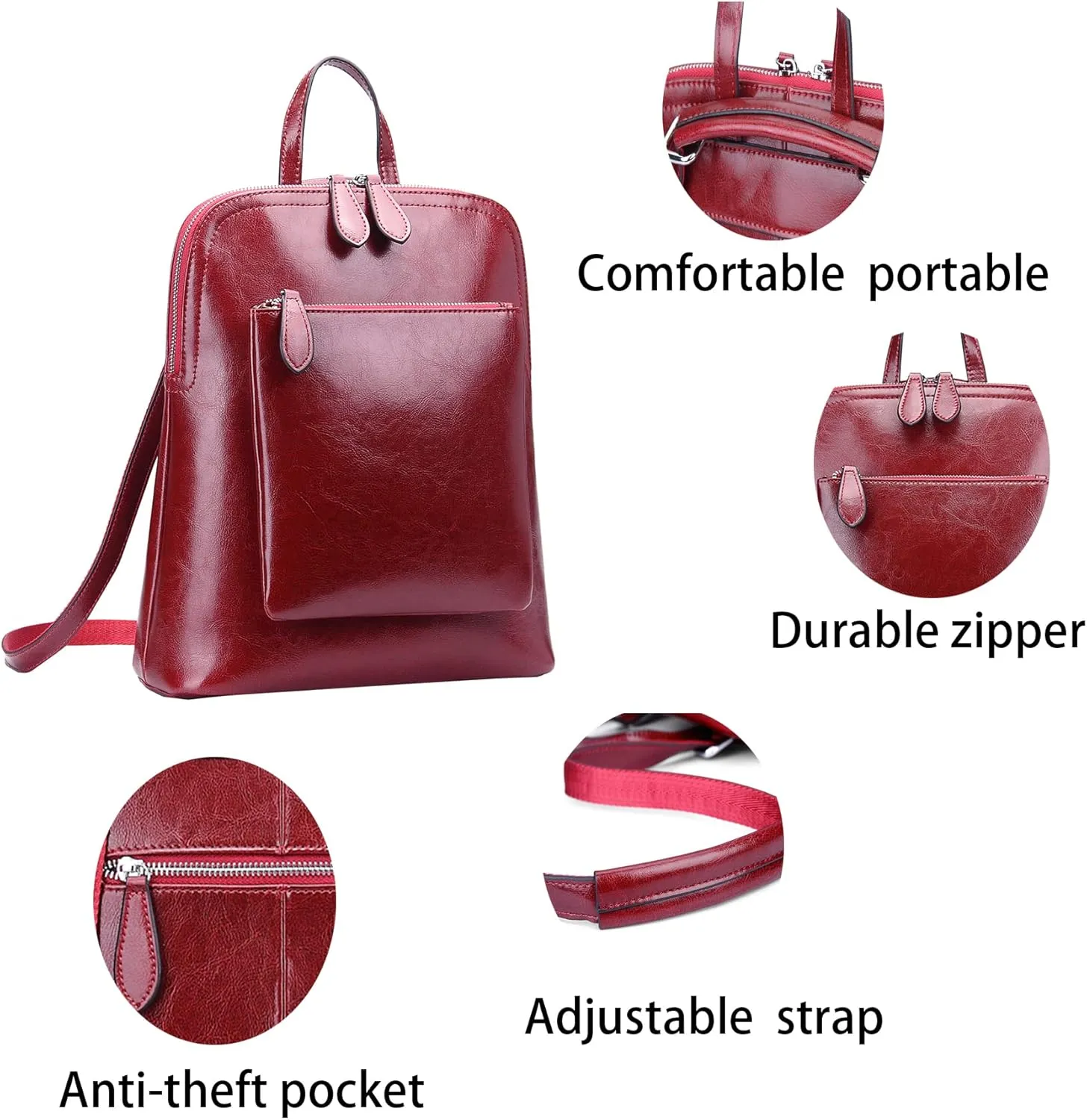 HESHE Backpack for Women Leather Backpack Purse Convertible Designer Bag Back Pack for Work Everything Bag