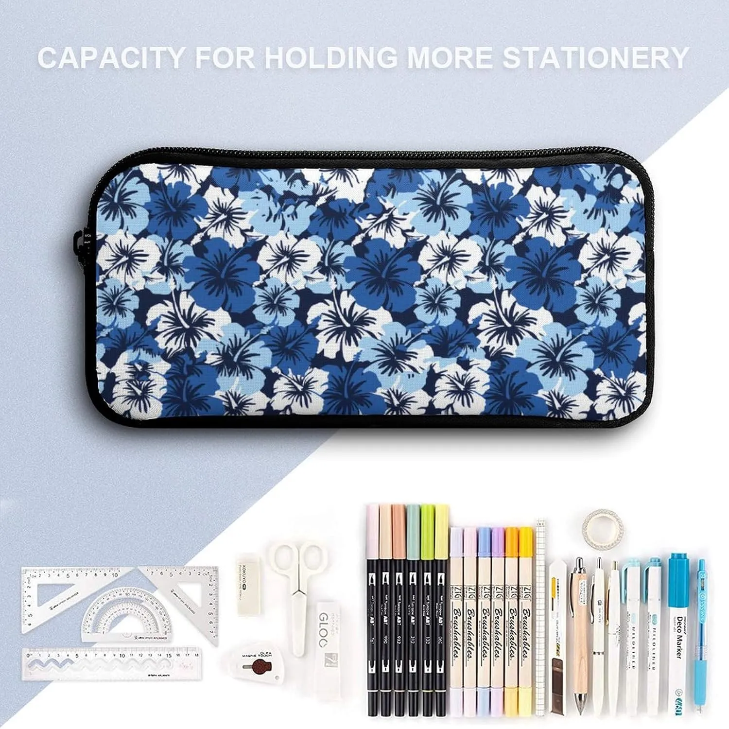 Hibiscus Hawaiian Floral Shoulder Backpack Diagonal Lunch Bag Pencil Case Set