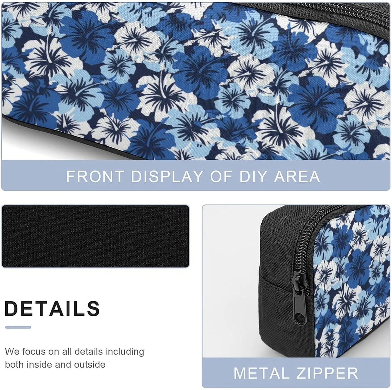 Hibiscus Hawaiian Floral Shoulder Backpack Diagonal Lunch Bag Pencil Case Set