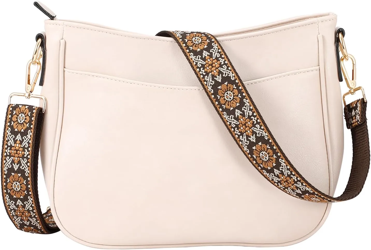 Hobo Crossbody Bags for Women Leather Shoulder Crossbody Bags with Zipper Adjustable Strap Purse for Ladies