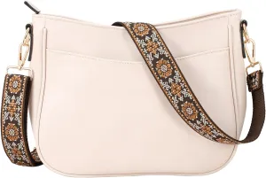 Hobo Crossbody Bags for Women Leather Shoulder Crossbody Bags with Zipper Adjustable Strap Purse for Ladies