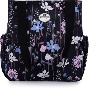HUA ANGEL Floral Tote Bag - Casual Shoulder Bag Daily Tote Bag with Zipper Gym Travel Shopping Work Handbag for Women