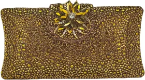 HUANG ZHUANG Elegant Flower Clutch Solid Rhinestone Handbags For Women Evening Bag Party Purse Bridal Prom Bag