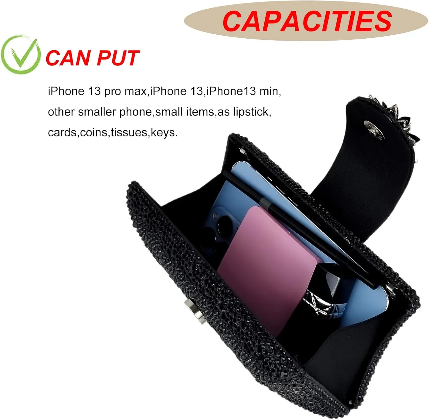 HUANG ZHUANG Elegant Flower Clutch Solid Rhinestone Handbags For Women Evening Bag Party Purse Bridal Prom Bag