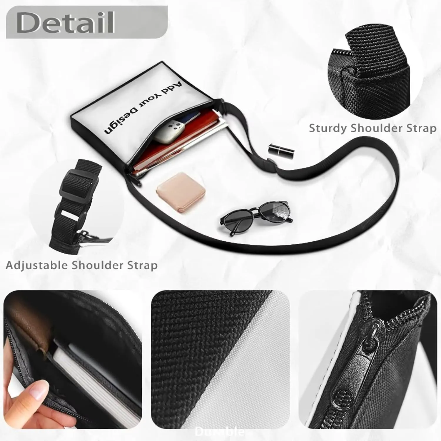 HUGS IDEA Crossbody Purse for Women Small Crossbody Bags Polyester Messenger Bag with Adjustable Shoulder Strap