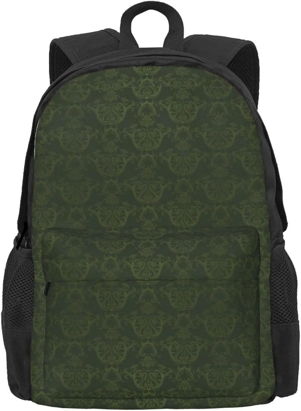 Hunter Green Floral Petals Pattern Print Storage Bag, Shoulder Bag, Leisure Bag, Large Capacity Leisure Travel Shoulder Bag