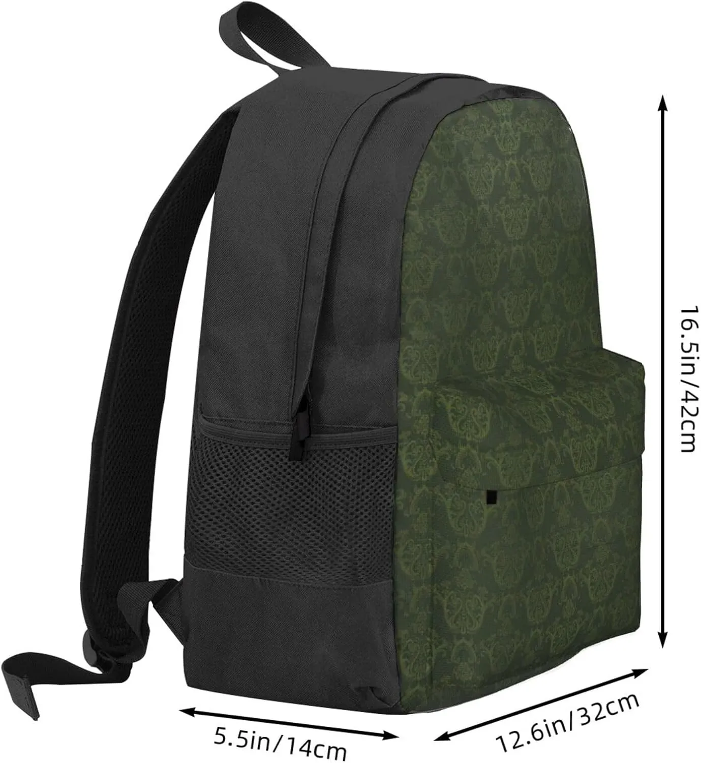 Hunter Green Floral Petals Pattern Print Storage Bag, Shoulder Bag, Leisure Bag, Large Capacity Leisure Travel Shoulder Bag