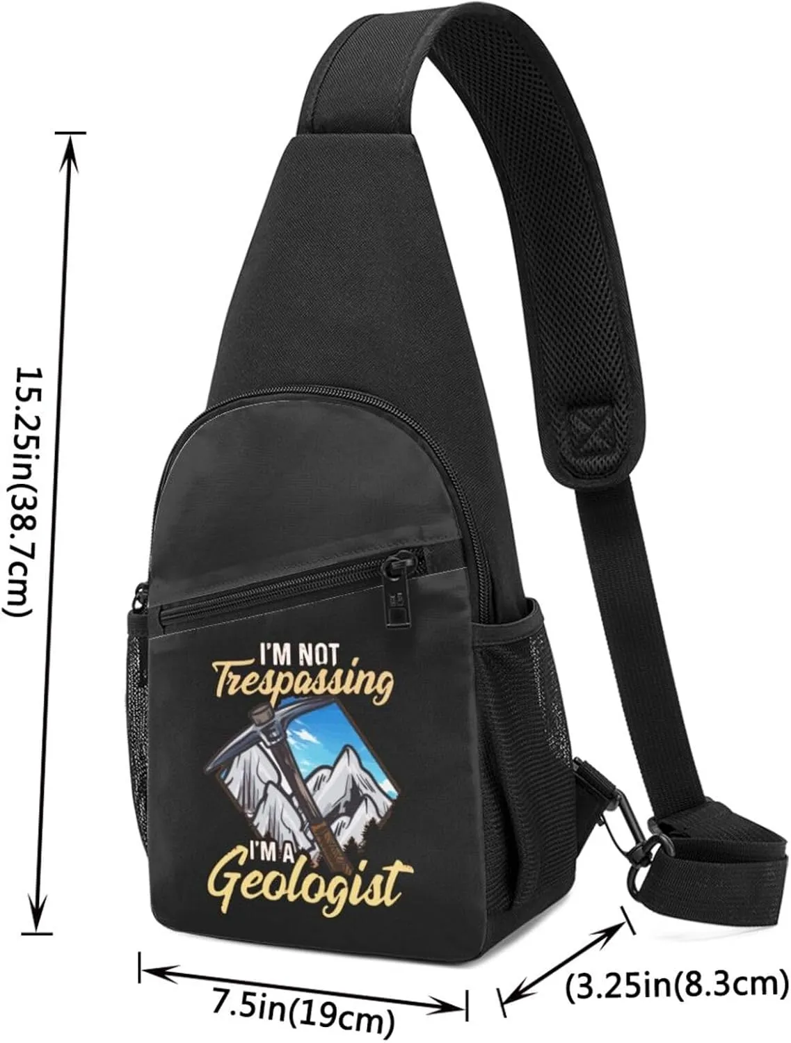 I'm Not Trespassing I'm A Geologist Geology Sling Bag Crossbody Backpack Shoulder Casual Daypack Bags for Men Women