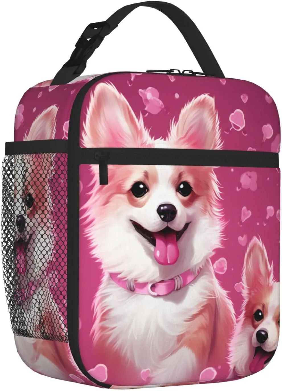 Insulated Lunch Bag for Men Women Reusable Lunch Box Cute Corgi Dog Lunchbox Leakproof Cooler Bags for Work Picnic