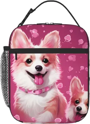 Insulated Lunch Bag for Men Women Reusable Lunch Box Cute Corgi Dog Lunchbox Leakproof Cooler Bags for Work Picnic