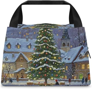 Insulated Lunch Bag Lunch Box for Women Men Reusable Cooler Bag Rural Winter Lunch Tote Bag for Work