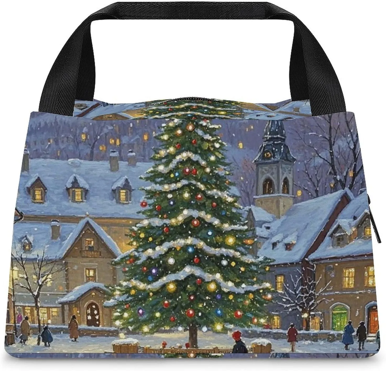 Insulated Lunch Bag Lunch Box for Women Men Reusable Cooler Bag Rural Winter Lunch Tote Bag for Work