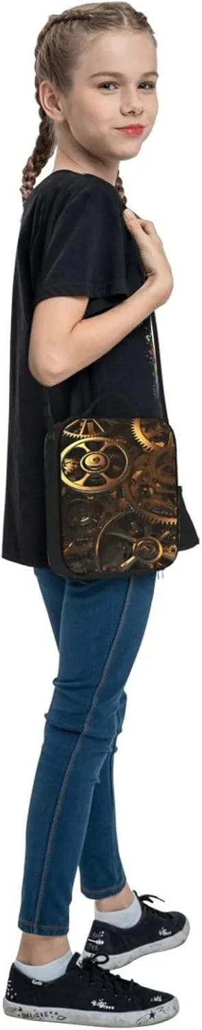 Insulated Lunch box for Men Women Reusable Lunch Bag Cool Steampunk Gears Cooler Tote Bags for Work Picnic