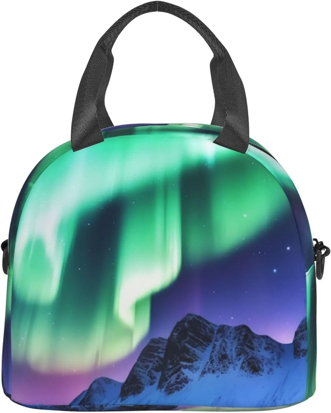 Insulated Lunchbox Reusable Cooler Bag Northern Lights Lunch Bag Portable Lunch Tote Bag for Work Picnic