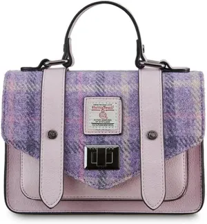 Islander Harris Tweed Mini Satchel, Handbag for Women, Flap and Microfiber Leather