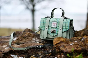 Islander Harris Tweed Mini Satchel, Handbag for Women, Flap and Microfiber Leather