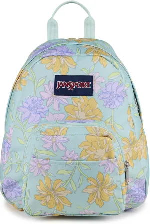 JanSport Half Pint Mini Backpack, 10.2 L - Durable Mini Bag Purse with Adjustable Shoulder Straps, Single Main Compartment, Zippered Stash Pocket, Faded Floral Fresh Mint