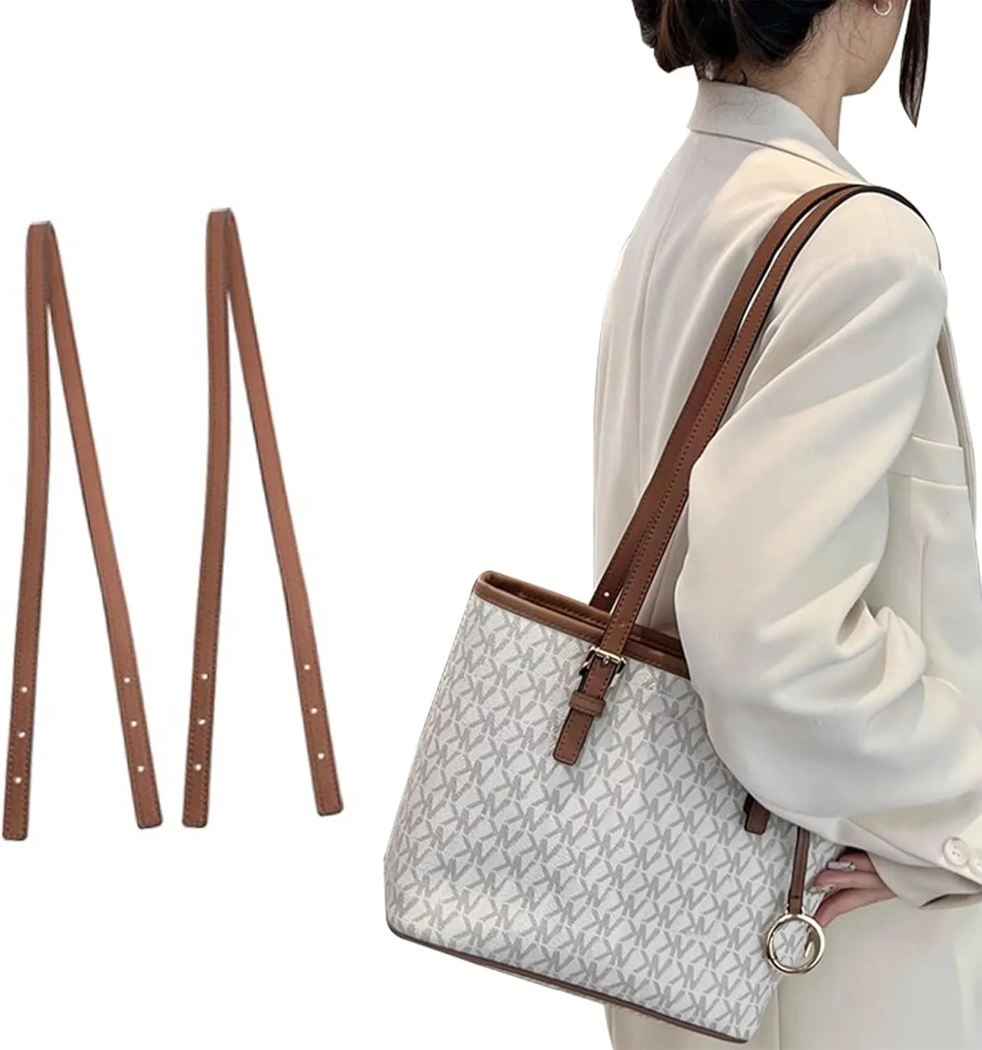 jiesinlov 2 Pcs Bag Microfiber Leather Strap Replacement Shoulder Straps for MK Basket Bags