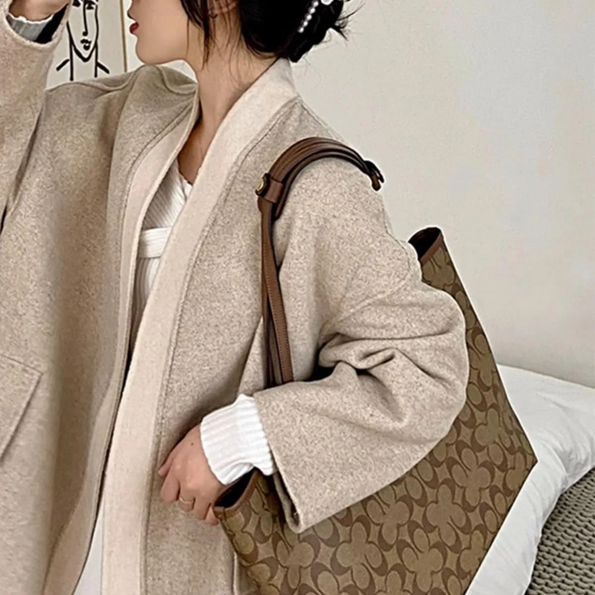 Jiesinlov Microfiber Leather Shoulder Strap Pads Replacement Cushion Strap Covers for Tote Bags Detachable (Dark Brown)