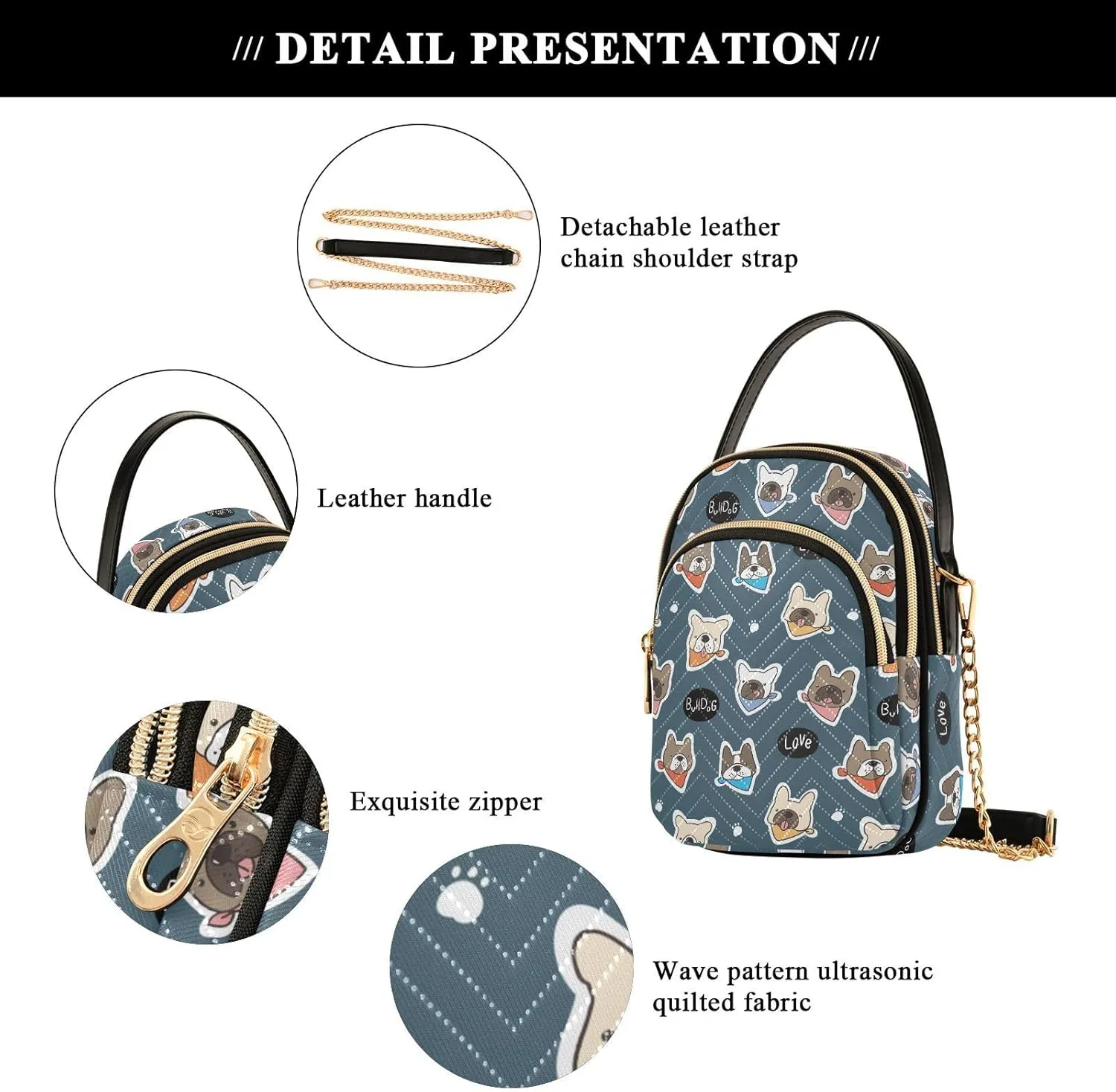 JIPONI Crossbody Bag for Women, Small Cell Phone Bag Shoulder Handbags Purse with Leather Strap