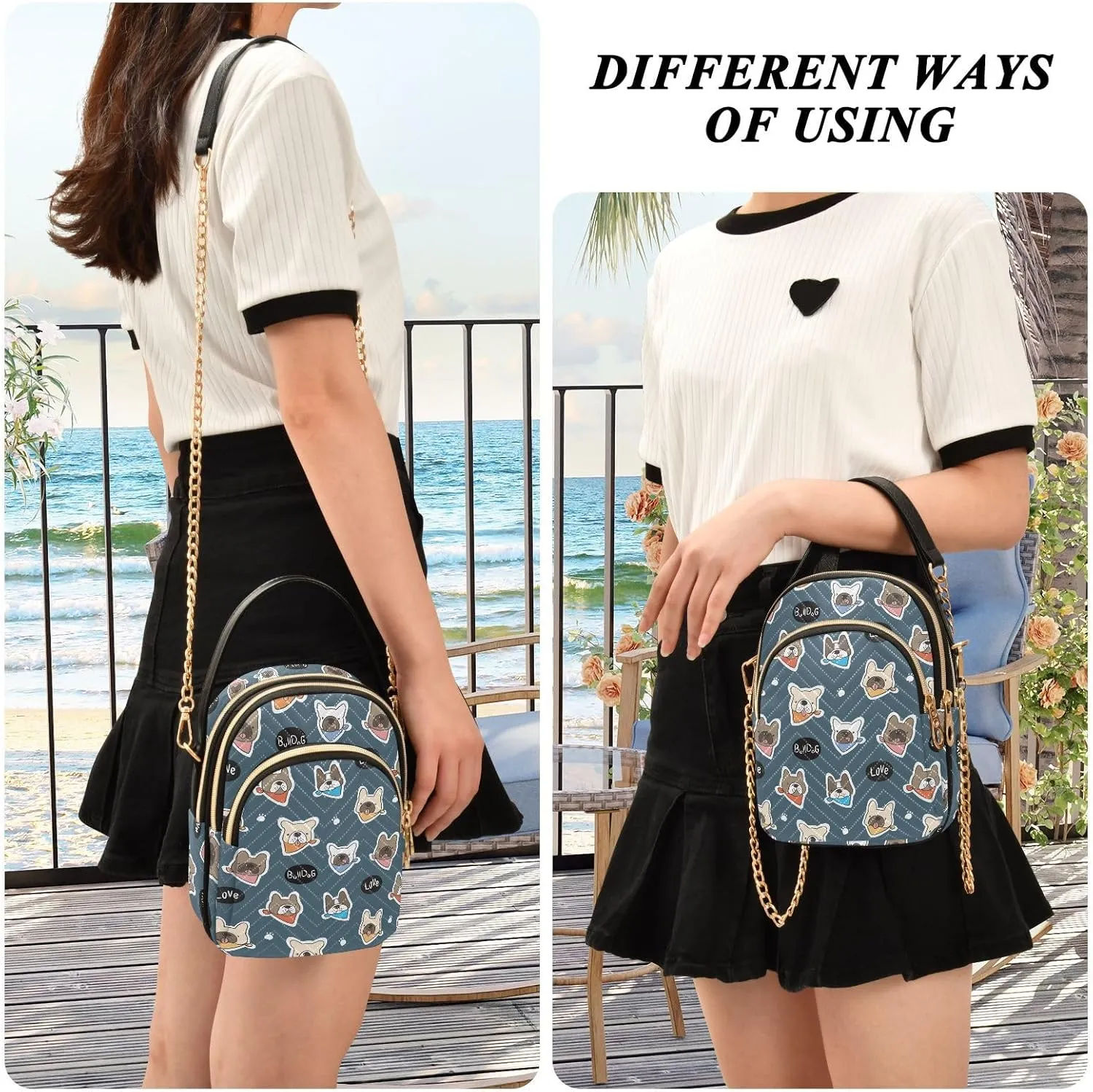 JIPONI Crossbody Bag for Women, Small Cell Phone Bag Shoulder Handbags Purse with Leather Strap