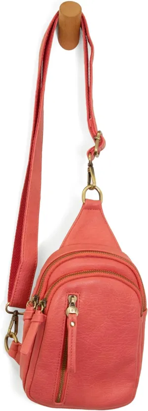 Joy Susan Skyler Sling Bag: Vegan Leather, Zippered Closure, Brass Plated Hardware