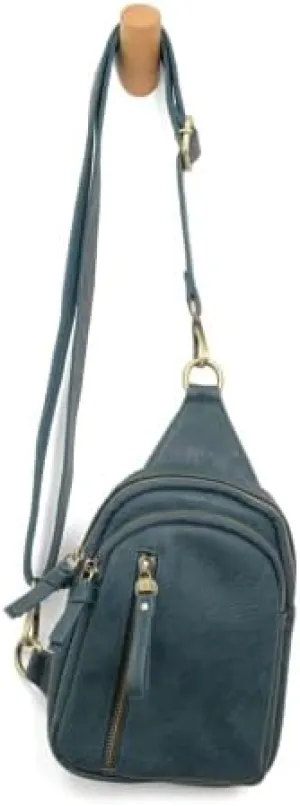 Joy Susan Skyler Sling Bag: Vegan Leather, Zippered Closure, Brass Plated Hardware