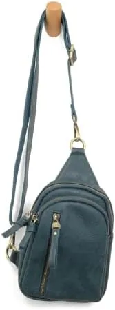 Joy Susan Skyler Sling Bag: Vegan Leather, Zippered Closure, Brass Plated Hardware