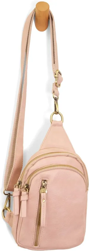 Joy Susan Skyler Sling Bag: Vegan Leather, Zippered Closure, Brass Plated Hardware