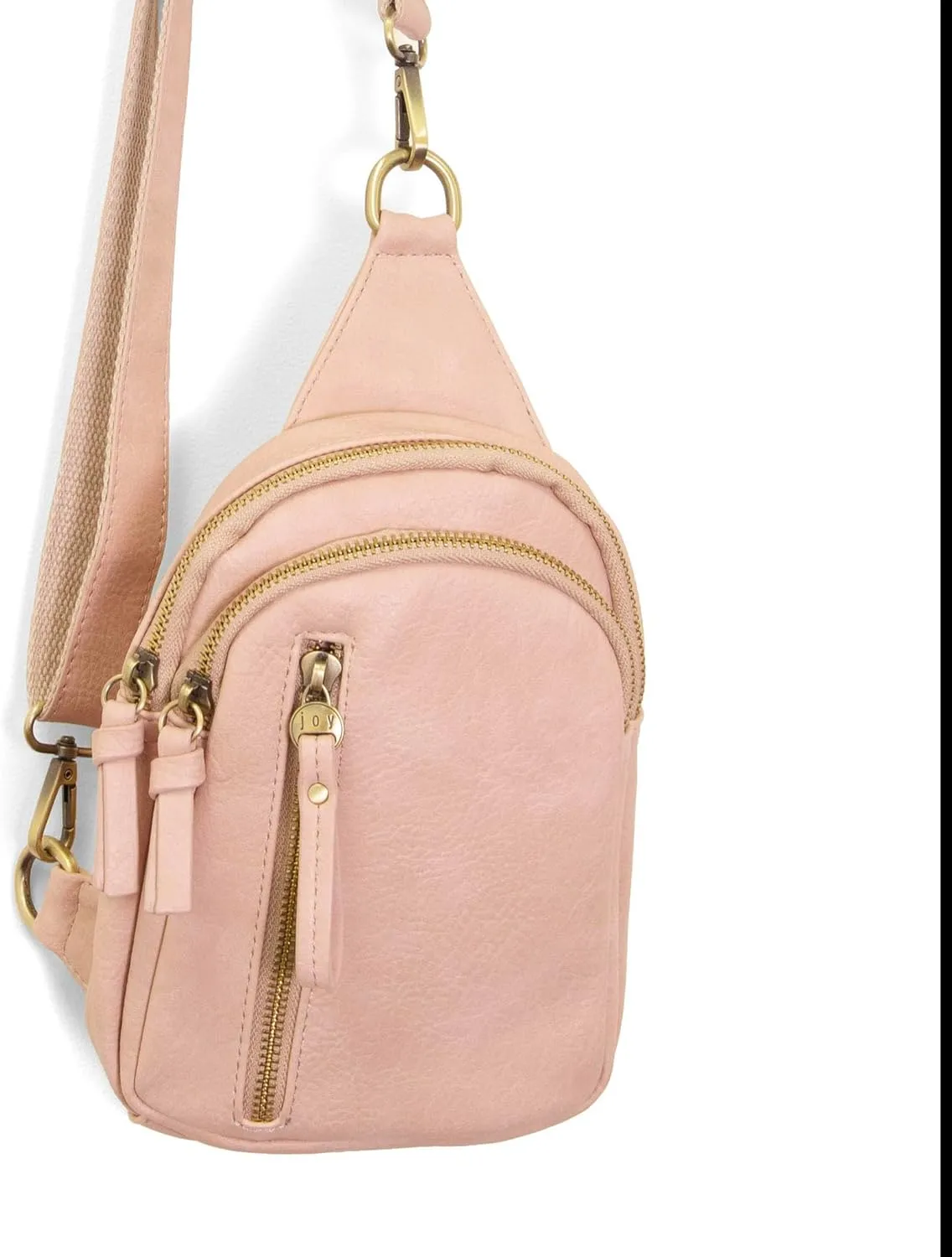 Joy Susan Skyler Sling Bag: Vegan Leather, Zippered Closure, Brass Plated Hardware