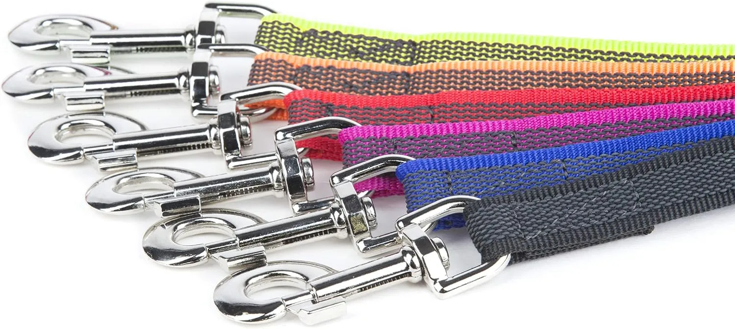 Julius-K9 Color & Gray Super-Grip Leash with Handle and O-Ring, 20 mm x 1.2 m, Neon-Gray, 110 g