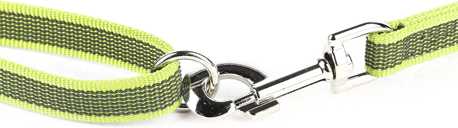Julius-K9 Color & Gray Super-Grip Leash with Handle and O-Ring, 20 mm x 1.2 m, Neon-Gray, 110 g