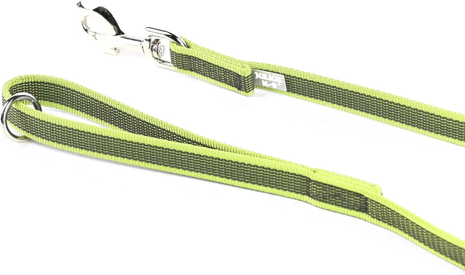 Julius-K9 Color & Gray Super-Grip Leash with Handle and O-Ring, 20 mm x 1.2 m, Neon-Gray, 110 g