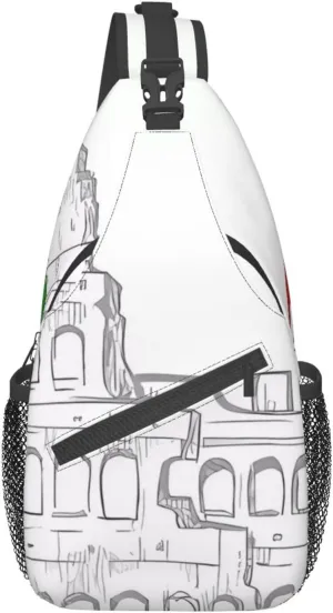 KHiry Sling Backpack crossbody for Man Woman Roman Italian Flag cross body Adjustable Chest Bag