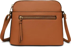 LA TERRE Small Crossbody Bag, Dome Shoulder Bag with Zipper Pocket Adjustable Strap