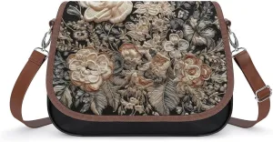 Lace Embroidery Floral Laptop Tote Bag Leather Computer Bags Lined Shoulder Purse Purses And Handbags Business Office Work Bag Top Handle Handbag for Women