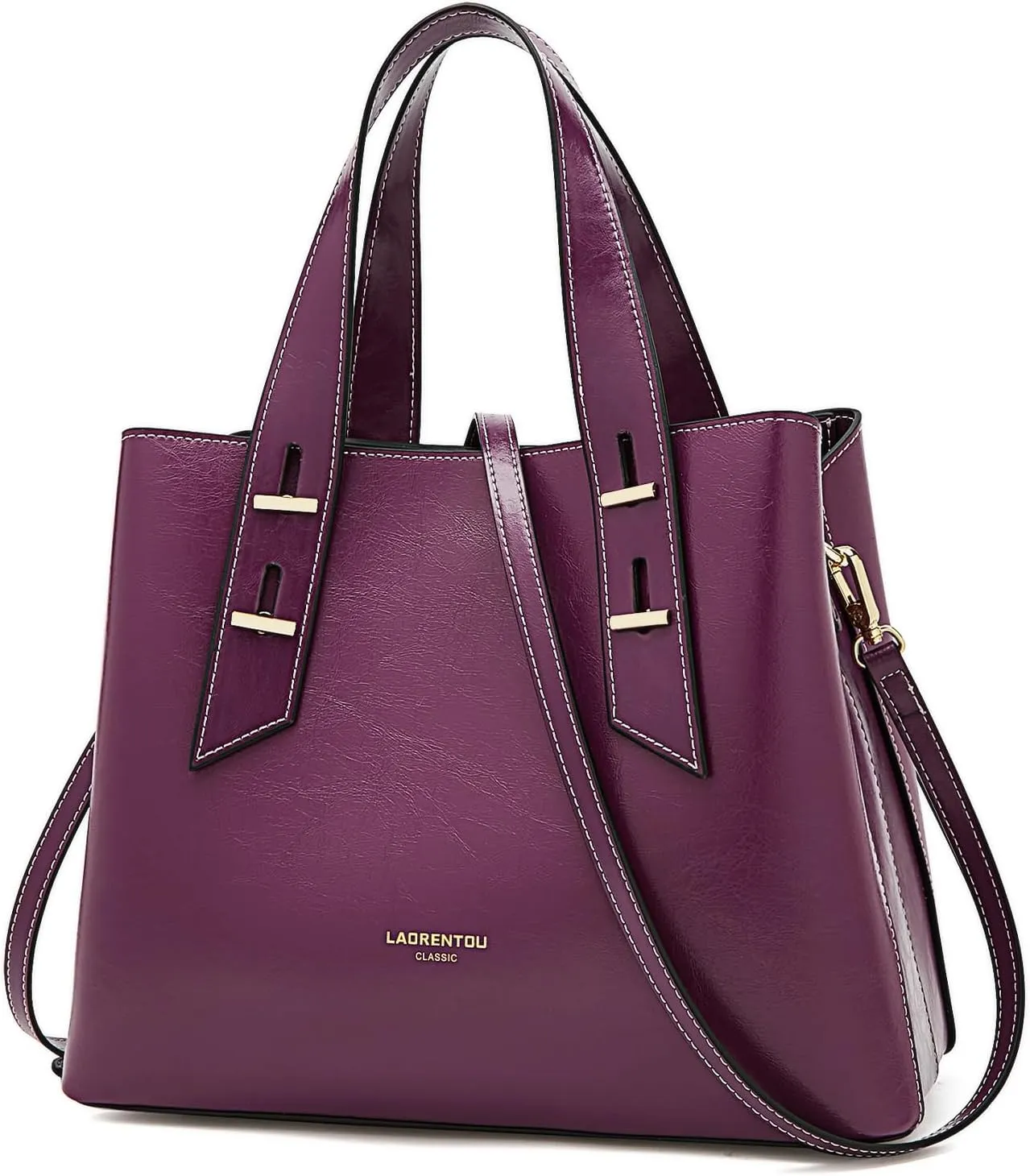 LAORENTOU Women Crossbody Handbags Cow Leather Satchel Handbags for Women Top-handle Shoulder Tote Purses